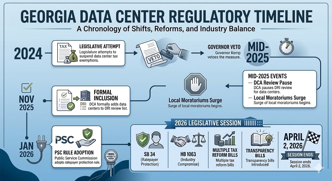 A timeline of state-wide regulatory changes in Georgia